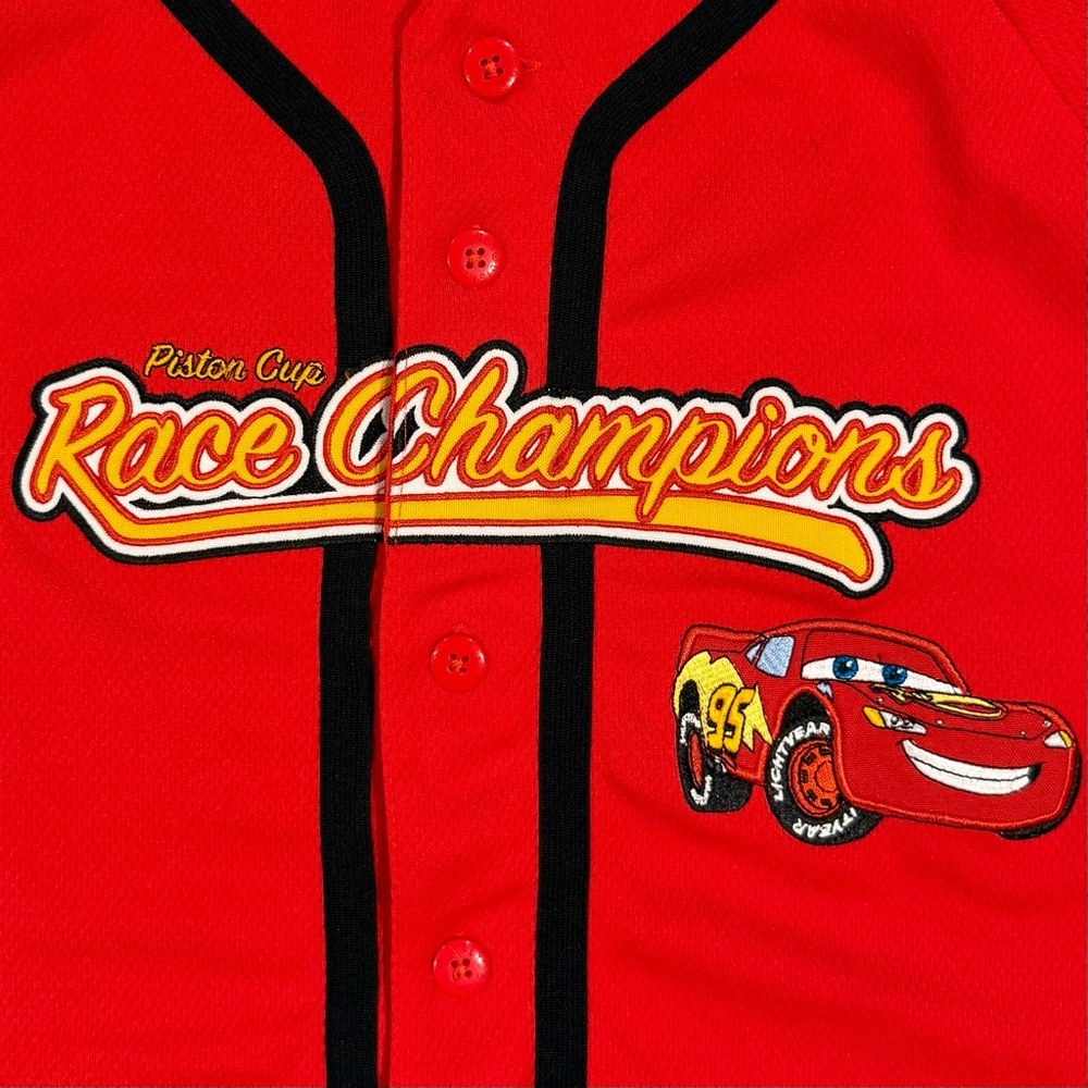 Vintage Cars Lightning McQueen Baseball Jersey Boys Medium Walt Disney World